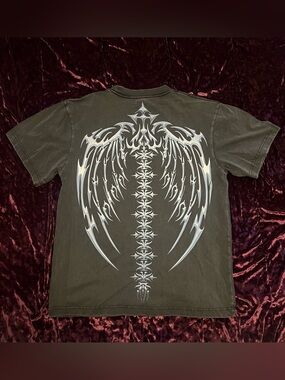 Pacsun Cyber Wing Black washed T-Shirt Men Small